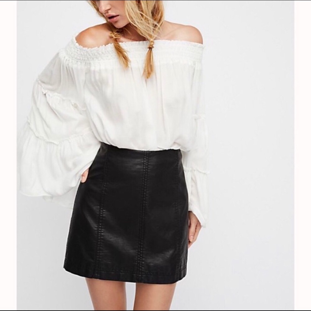 Free People Modern Femme Vegan Leather Skirt